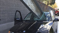 Lucky escape for US driver after beam crashes through windscreen