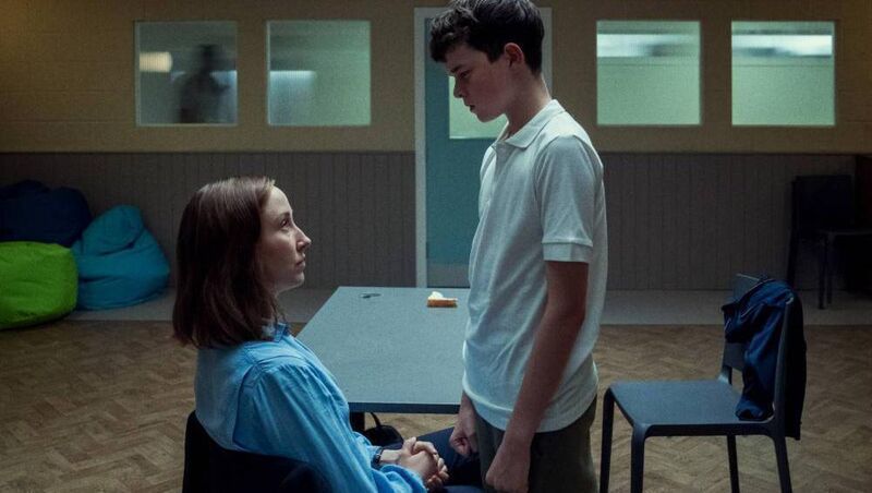 (Left to right) Erin Doherty as Briony Ariston and Owen Cooper as Jamie Miller in Adolescence. Photo: Ben Blackall/Netflix © 2024