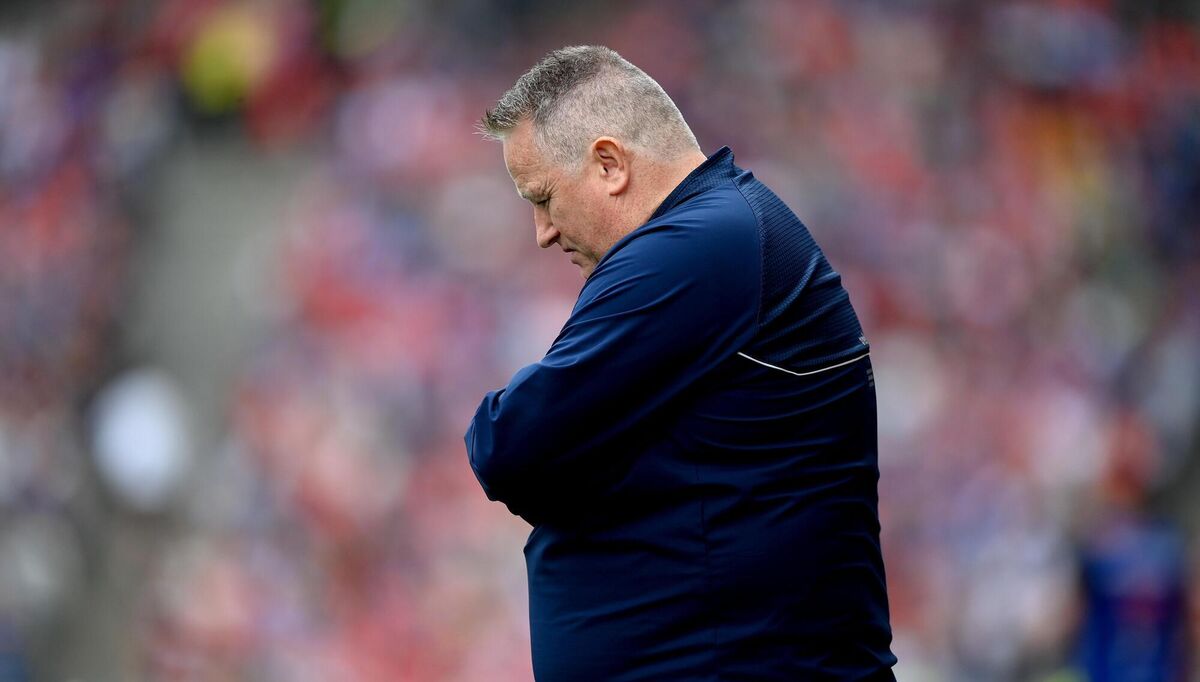 Cork manager Pat Ryan during the closing stages of the All-Ireland Hurling final against Tipperary in Croke Park. Photo: Stephen McCarthy/Sportsfile