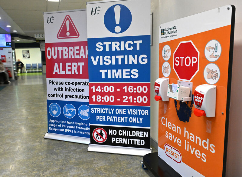 Flu outbreak and visiting times restrictions at University Hospital Limerick. Picture: Dan Linehan Flu outbreak and visiting times restrictions at University Hospital Limerick. Picture: Dan Linehan