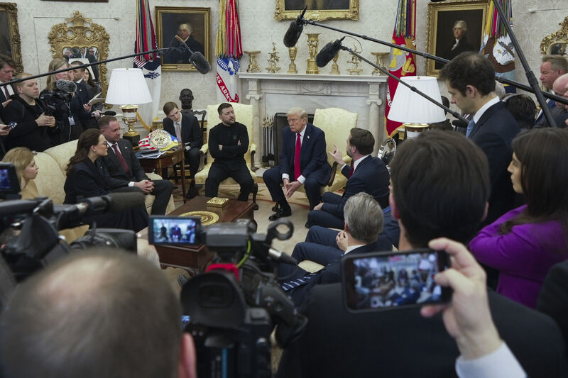 As his country continued to be pounded by Putin’s Russian forces, poor old Volodymyr was subjected to a tirade of abuse from Donald Trump in the Oval office. File photo: AP/Mystyslav Chernov