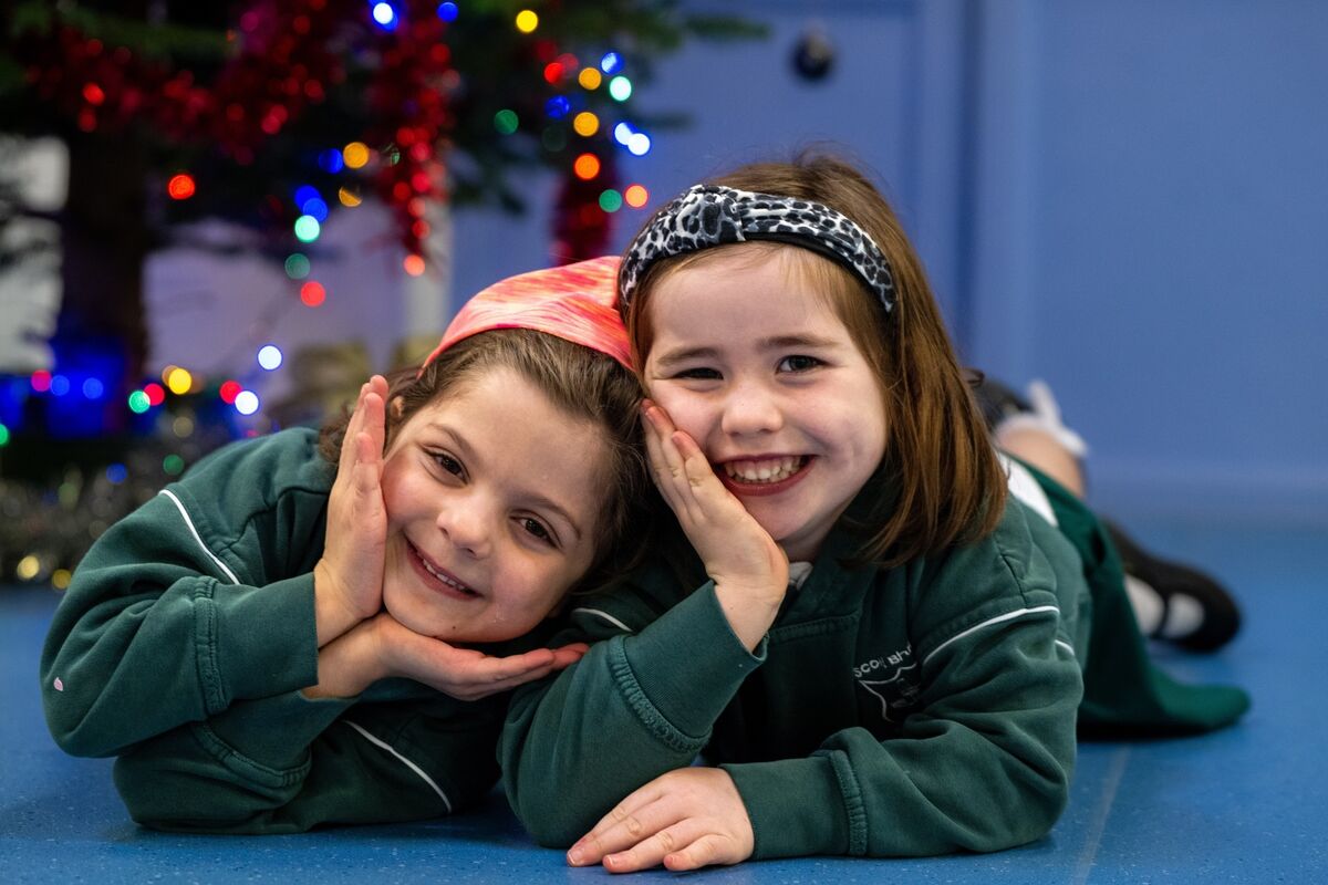 Tess Farrell and Stella Fondrini enjoy a cheerful moment together at Scoil Bhríde Eglantine. Picture: Chani Anderson