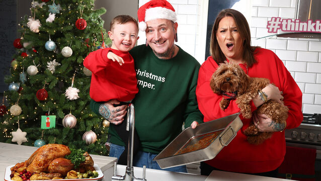 <p>Gina and Karol Daly with son Gene and puppy Bob, aka The Daly Dish, highlight just how simple it is to prevent costly blockages and protect Ireland’s wastewater network. They want to remind everyone that leftover Fats, Oils and Greases (FOGs) should never go down the sink. Instead, let them cool, gather them in a suitable container and stick them in the bin. Picture: Marc O'Sullivan</p>