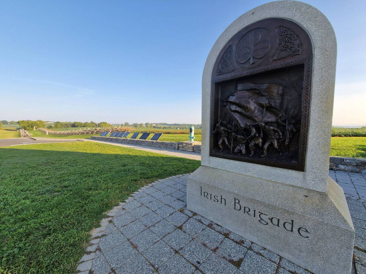 The Irish Brigade Memorial at Antietam, where James Cain of Listowel was shot.