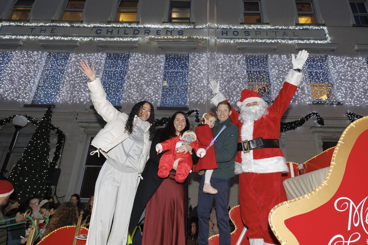 Special guest Luke Harty from Galway with his family Robyn (3) dad Robert and mum Nicola from Galway celebrate as he gets ready to go home for the first time. Picture: Andres Poveda