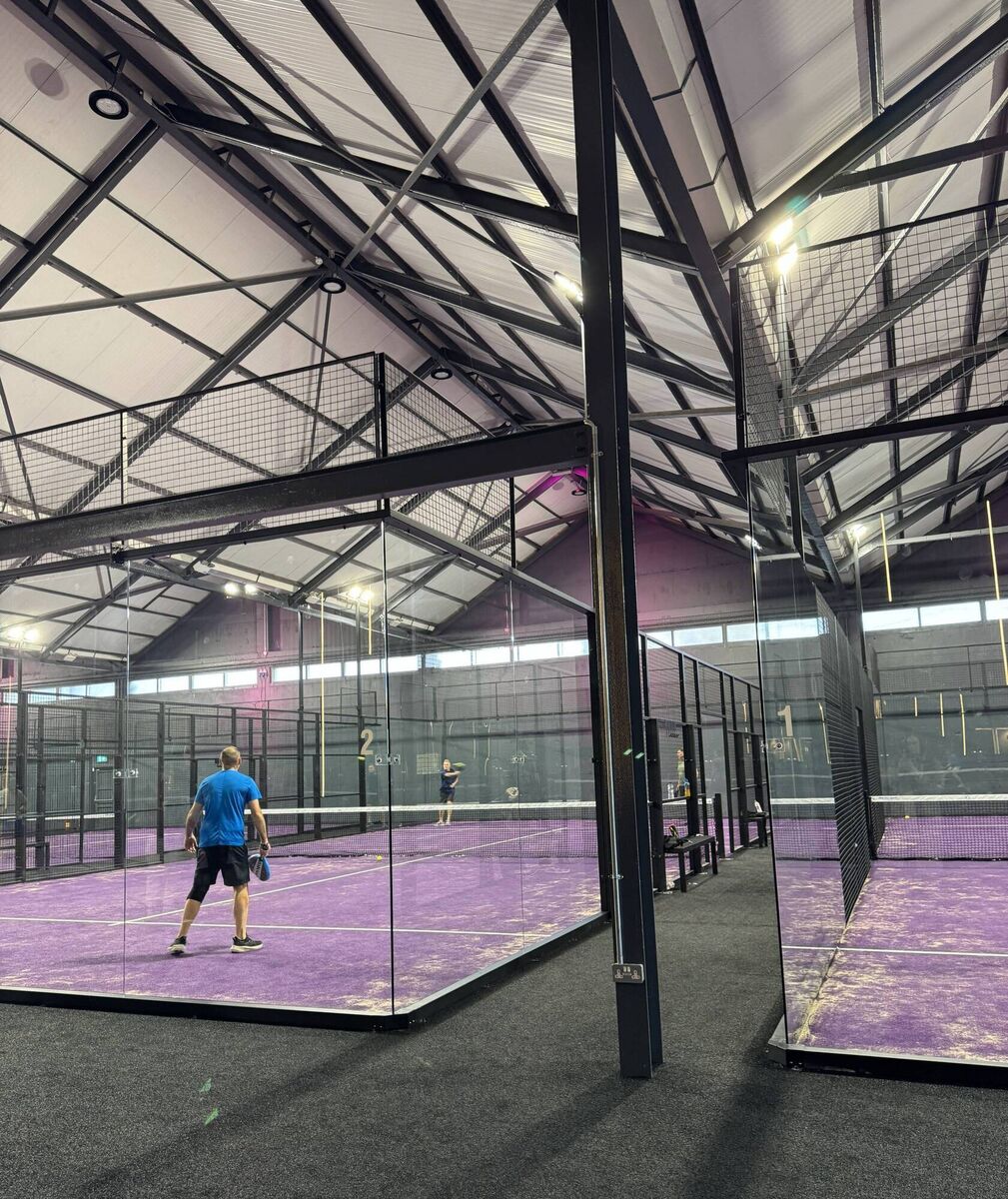 The Hive offers the people of Cork a new state-of-the-art five-court indoor padel club with amenities such as wellness spaces, recovery rooms, social areas, and a café. Picture: Breda Graham.