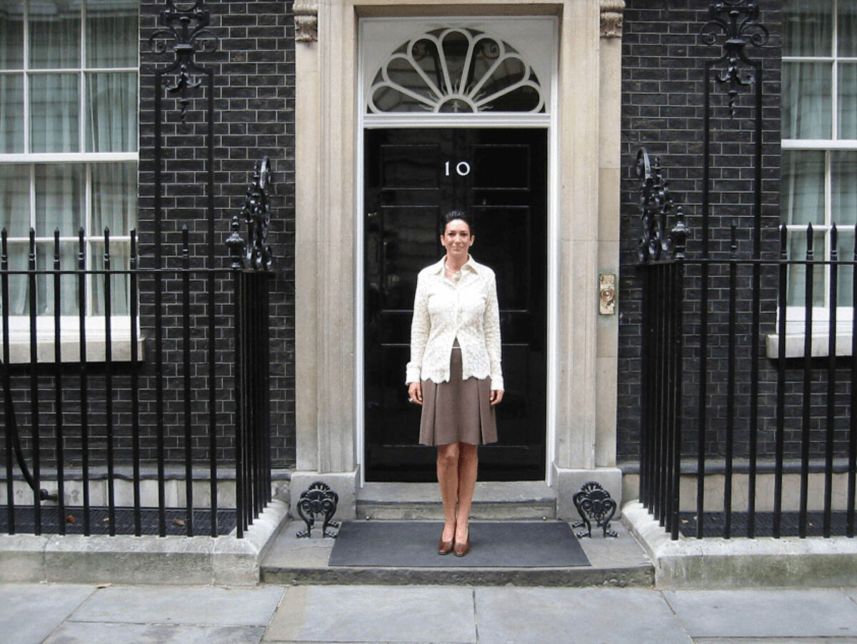 Ghislaine Maxwell standing outside 10 Downing Street, London, released in the latest tranche of Epstein files. Picture: US Department of Justice/PA Wire