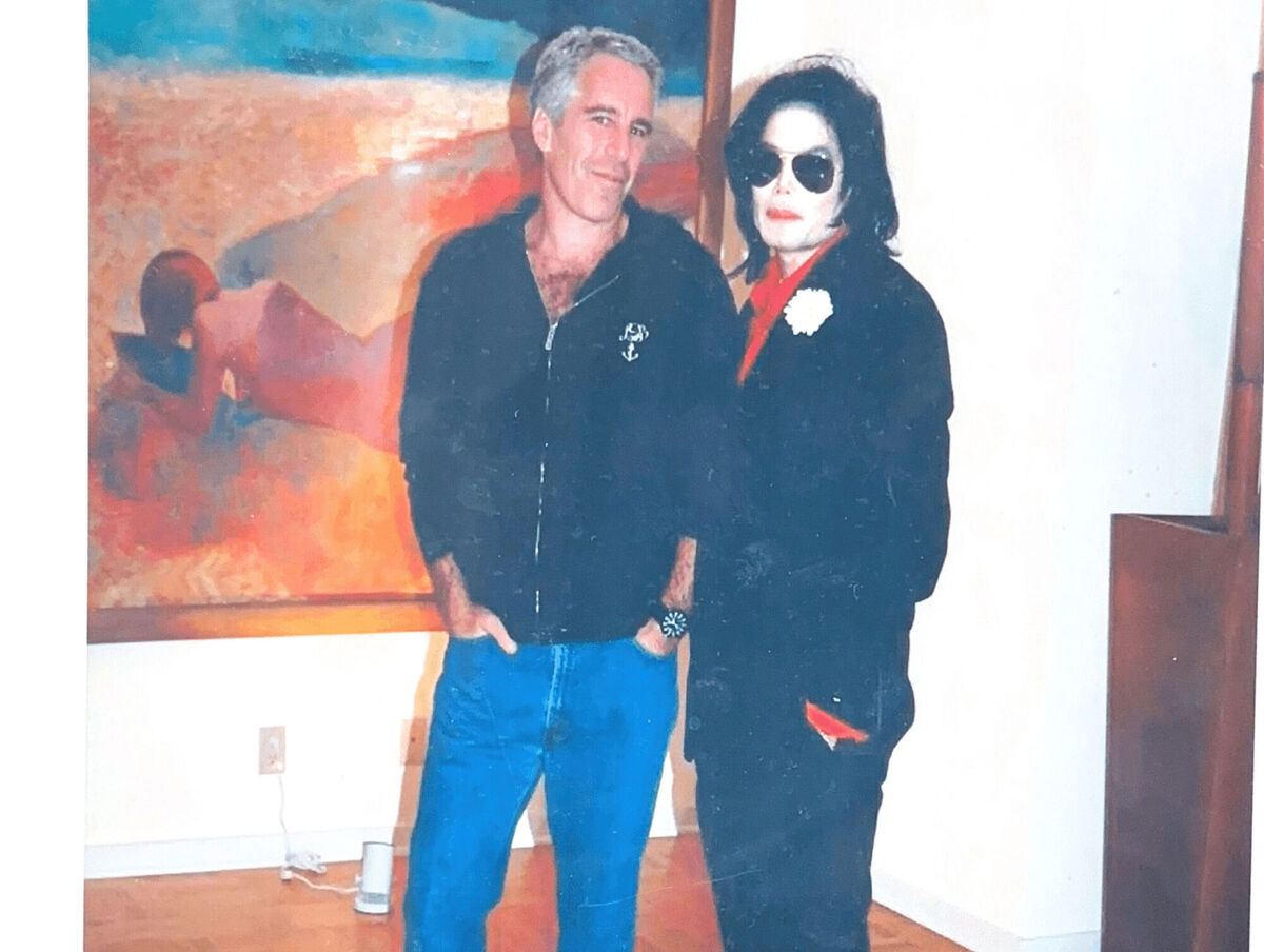 This undated photo released by the U.S. Department of Justice shows Jeffrey Epstein and Michael Jackson. (U.S. Department of Justice via AP)