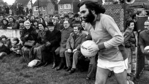 <p>George Best running out for Cork Celtic at Turner's Cross. Picture: Irish Examiner Archive</p>