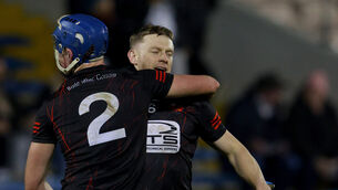 <p>EMBRACEABLE YOU: Ballygunner’s Aaron O' Neill and Philip Mahony celebrate after the game. Pic: INPHO/Grace Halton</p>
