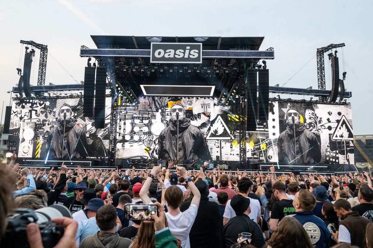 Oasis on stage at Croke Park. Picture: Chani Anderson