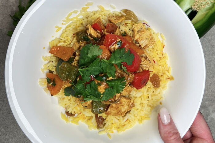 Leftover Turkey Curry with Saffron Rice