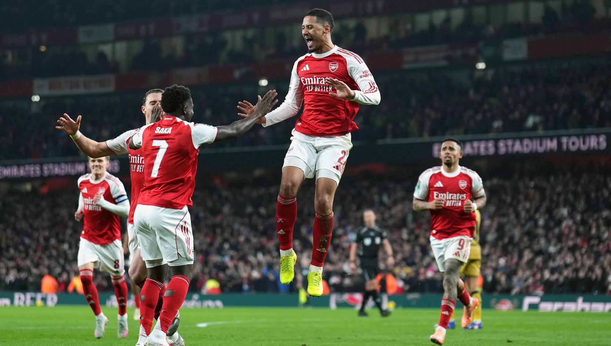 William Saliba insists Arsenal must turn belief into silverware as quadruple dream stays alive