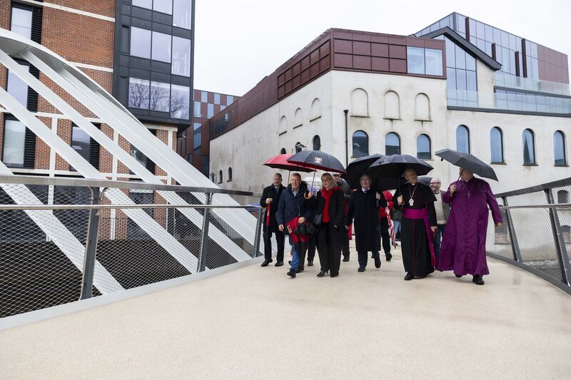 City officials and clerics at the opening of the new pedestrian and cycle bridge linking Lambley's Lane to Wandesford Quay, Cork City. Picture: Clare Keogh City officials and clerics at the opening of the new pedestrian and cycle bridge linking Lambley's Lane to Wandesford Quay, Cork City. Picture: Clare Keogh