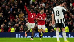 <p>WORTH THE WAIT: Manchester United's Patrick Dorgu celebrates scoring their side's first goal of the game during the Premier League match at Old Trafford, Manchester. Pic: Martin Rickett/PA Wire</p>