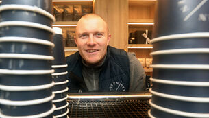 <p>Keith Earls at the newly opened Eleven Fourteen Coffee, at Limerick's Annacotty Business Park. Picture: Brendan Gleeson</p>