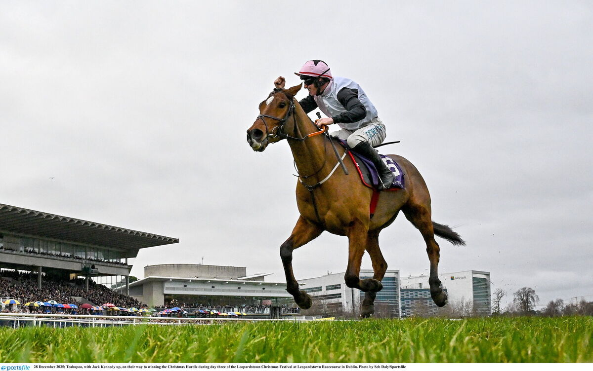 SWEET TEA: Teahupoo, with Jack Kennedy up, on their way to winning the Christmas Hurdle during day three of the Leopardstown Christmas Festival at Leopardstown Racecourse in Dublin. Photo by Seb Daly/Sportsfile