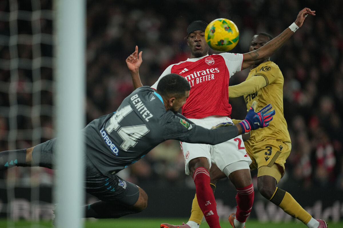 ALL ACTION: Arsenal's Noni Madueke. Pic: AP Photo/Kin Cheung)