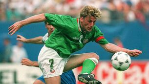 <p>Andy Townsend at Giants Stadium against Italy in the 1994 World Cup, File picture: Billy Stickland/Inpho</p>