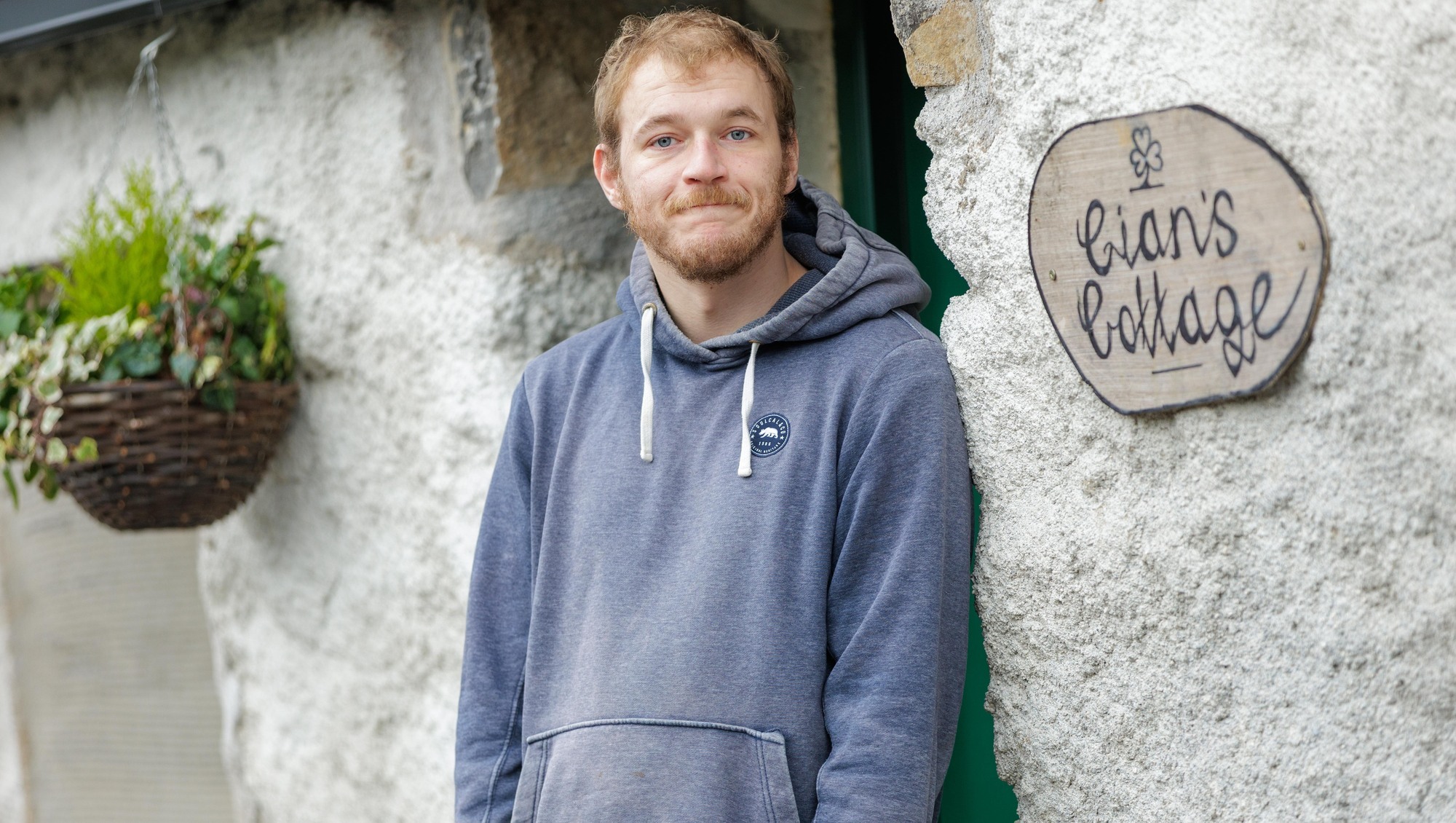  Former homeless man Cian Murtagh at the house in Sligo which was bought for him by members of the Kilbehenny community who started a GoFundMe to buy him the cottage. Photo: James Connolly