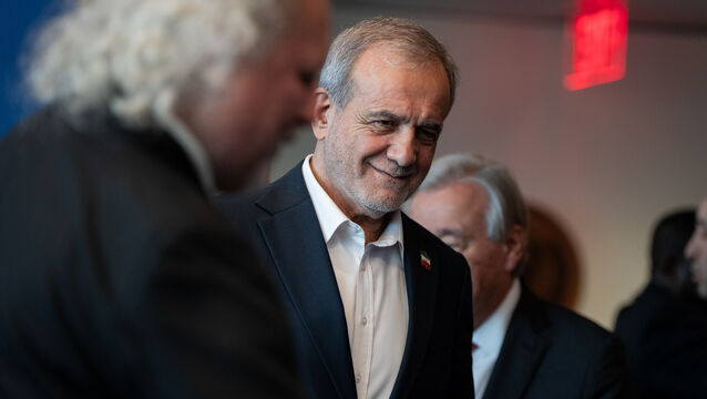 Masoud Pezeshkian has insisted Iran is no longer enriching uranium at any site in the country (Angelina Katsanis/AP)