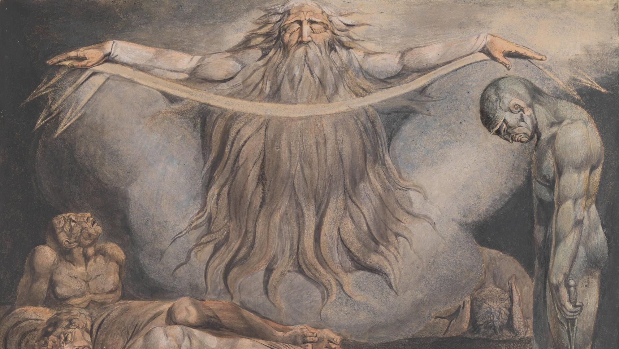A detail from The House of Death, by William Blake, part of the exhibition at the National Gallery. 
