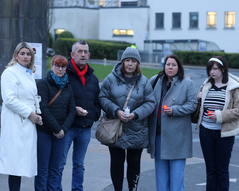 Senator Joanne Collins, TDs Donna McGettigan and Maurice Quinlivan, with Inga Aammonsen and Melanie and Sarah Cleary at the vigil. Picture: Brendan Gleeson