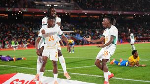 <p>TUSKS UP: Bazoumana Toure of CÃŽte d'Ivoire scores and celebrates his teams third goal during the AFCON Group F match between Gabon and Ivory Coast at Marrakech stadium, Marrakech, Morocco on December 31, 2025. (Photo by Ulrik Pedersen/NurPhoto via Getty Images)</p>