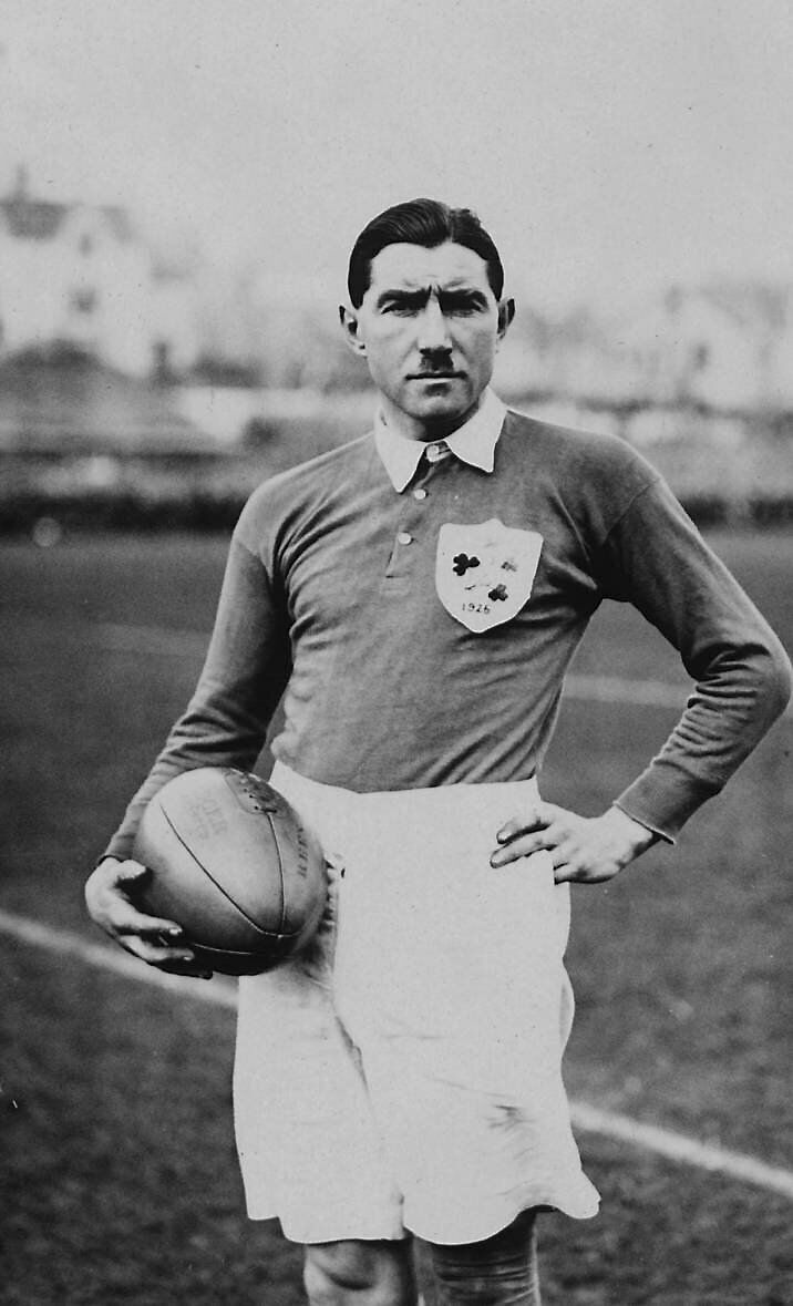 Irish captain WE Crawford before the rugby international versus Wales at Swansea on March 13, 1926. 	Picture: Kirby /Getty
                    