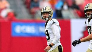 <p>PRIDE OF IRELAND: Charlie Smyth in action for the New Orleans Saints. Pic: Kelly Gavin/Getty Images.</p>