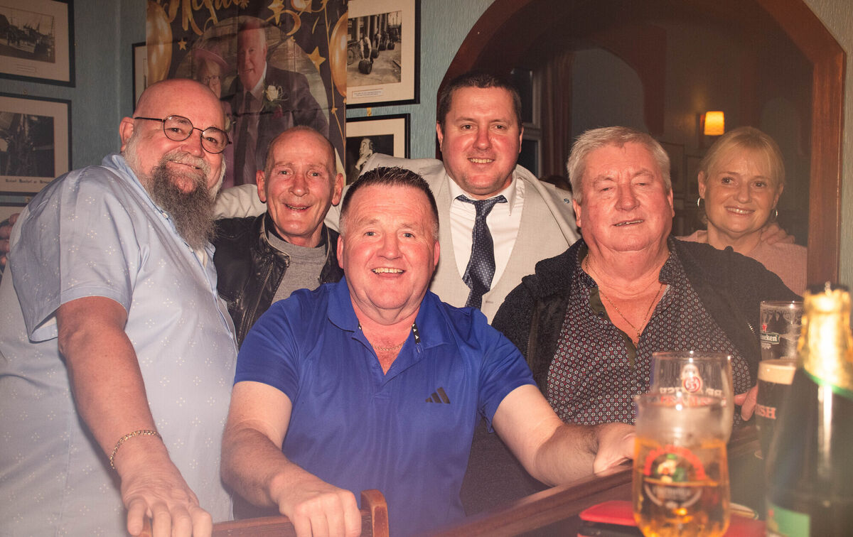 Some of the revellers enjoying their last pints in Moby Dicks Pub in Youghal on its last day of trading on January 1. Picture: Howard Crowdy