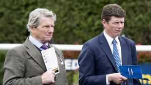 <p>Ian Balding (L) and his son Andrew Balding. Pic: Alan Crowhurst/Getty Images)</p>
