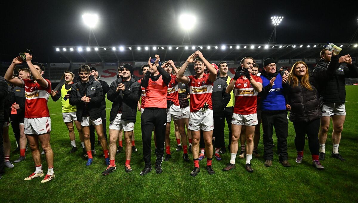 Dingle celebrate after the victory. Pic: Piaras Ó Mídheach/Sportsfile Dingle celebrate after the victory. Pic: Piaras Ó Mídheach/Sportsfile