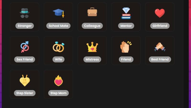 A range of options offered by some sites