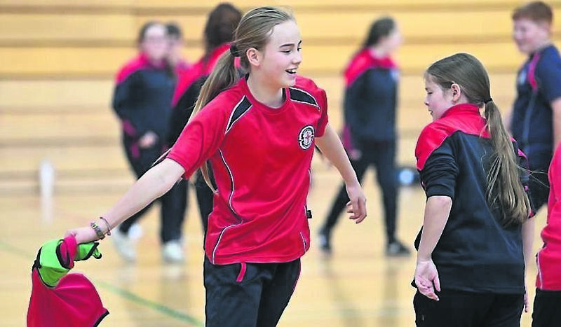 Katie Anna O'Driscoll a sixth class pupil of Scoil Padre Pio, at the UCC, School of Education with Barr na gCnoc learning Irish through sport at the Mardyke Arena, Cork. Picture: Dan Linehan Katie Anna O'Driscoll a sixth class pupil of Scoil Padre Pio, at the UCC, School of Education with Barr na gCnoc learning Irish through sport at the Mardyke Arena, Cork. Picture: Dan Linehan