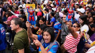 <p>Supporters of president Nicolas Maduro in Caracas demand his release from US custody. Picture: AP Photo/Ariana Cubillos</p>