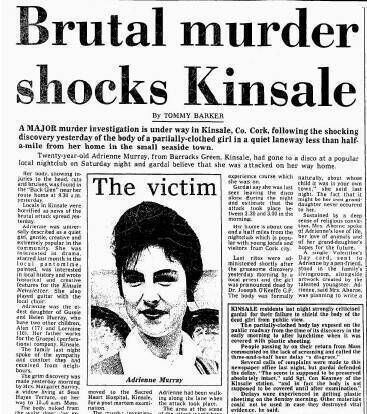 The Cork Examiner's report on the "brutal" 1986 murder in Kinsale. 
