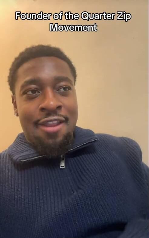 Jason Gyamfi, self-proclaimed founder of the quarter-zip movement.