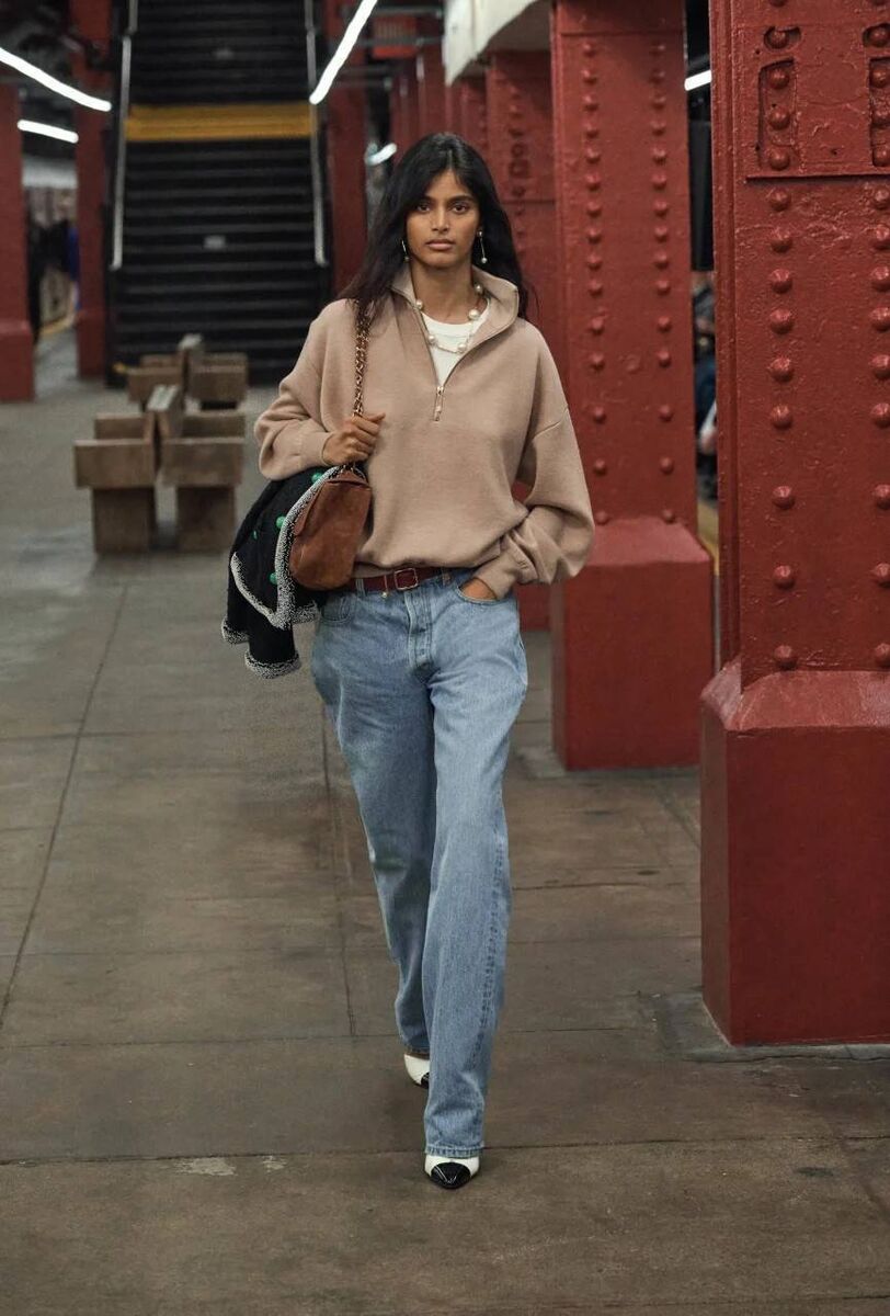 A beige quarter-zip featured in the Métiers d’Art 2026 collection Matthieu Blazy for Chanel. Picture: chanel.com