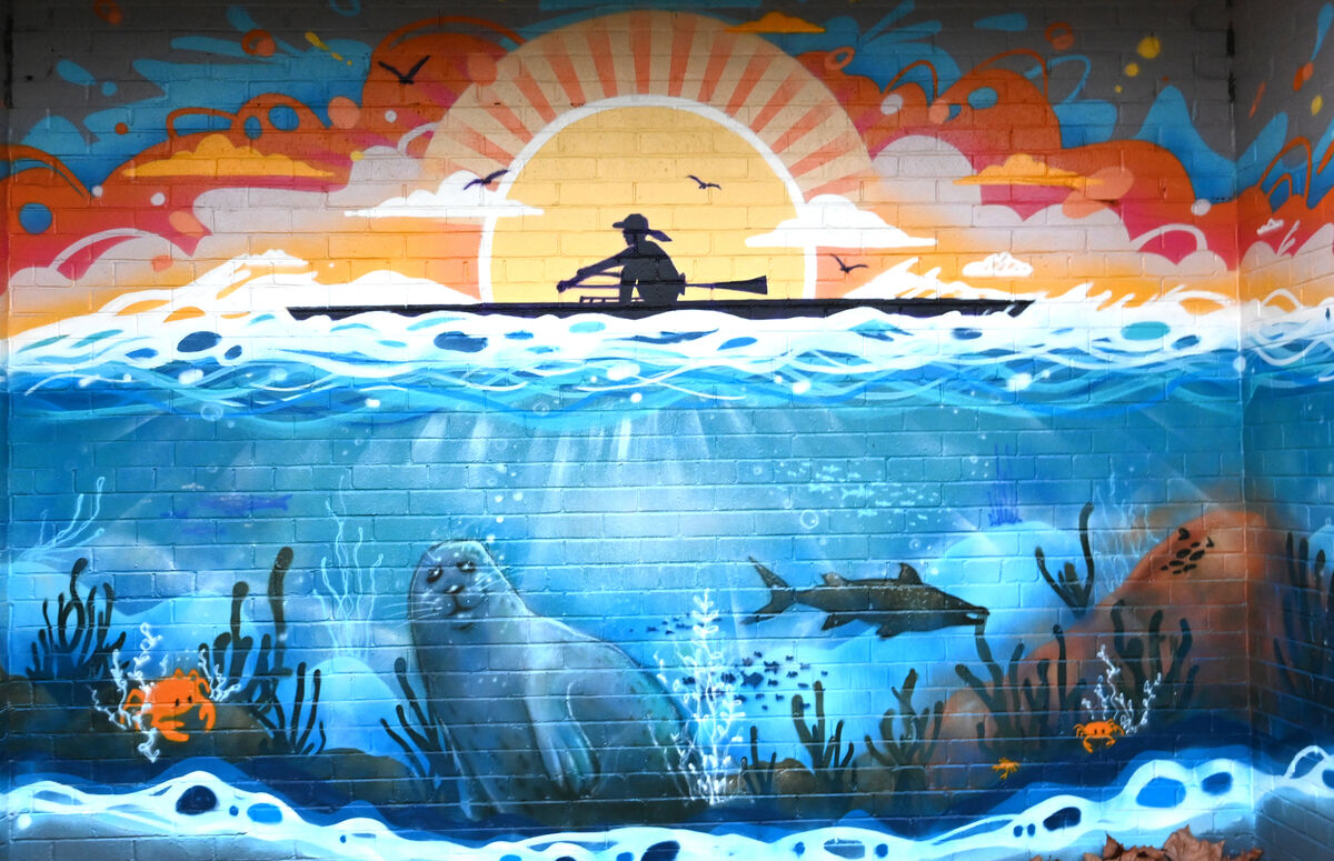  A detail of Raffaele Muraca's work on the Marina. Picture: Larry Cummins