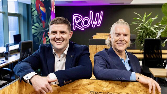 <p>Republic of Work CEO Frank Brennan pictured with investor and advisor Dan Kiely. Picture: Michael O'Sullivan</p>