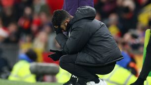 <p>Ruben Amorim reacts on the touchline during the Premier League match between Manchester United and Everton at Old Trafford on November 24, 2025 (Photo by Carl Recine/Getty Images)</p>
