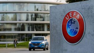 <p> UEFA headquarters in Nyon.  (Photo by FABRICE COFFRINI / AFP) (Photo by FABRICE COFFRINI/AFP via Getty Images)</p>