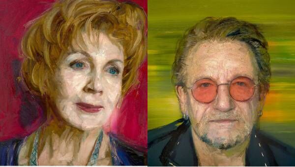 Details from portraits of Edna O'Brien and Bono. Details from portraits of Edna O'Brien and Bono.