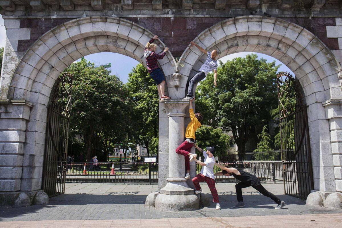 Pictured at Bishop Lucey Park, Cork, in recent years are performers of the Cork Midsummer Festival highlight Union Black hip-hop circus fusion show. Picture: Clare Keogh 