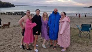 <p>Richard Hogan and his wife Erica with their friends the Tuohys and the Harts at the Warren, West Cork</p>