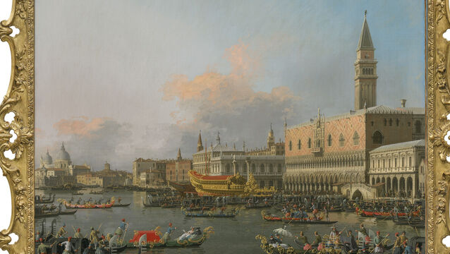 <p>'Venice, the Bucintoro at the Molo on Ascension Day' by Canaletto at Christie's in New York.</p>
