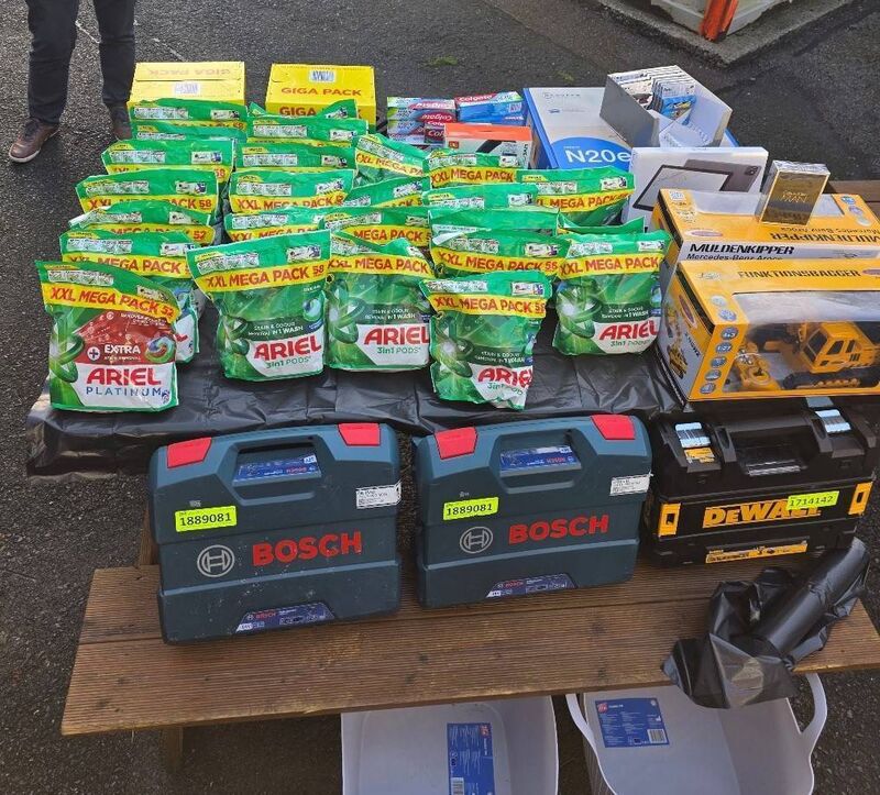 Two men arrested after gardaí seized stolen items worth over €9,300 during a search in Co Cork. Picture: An Garda Síochána Cork