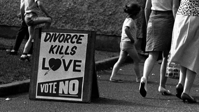 Polling Day in Ballymun for the dicorce referendum. The resounding no vote left those suffering marital breakdown, estimated at about 80,000, in 'the most horrific hiatus.' File picture: <p>Polling Day in Ballymun for the dicorce referendum. The resounding no vote left those suffering marital breakdown, estimated at about 80,000, in 'the most horrific hiatus.' File picture:</p>