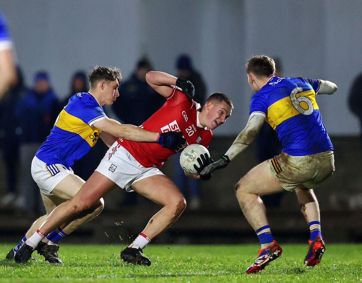 Cork’s Darragh Cashman with Eoin O'Connell and Paudie Feehan of Tipperary. Pic: Tom O’Hanlon/Inpho